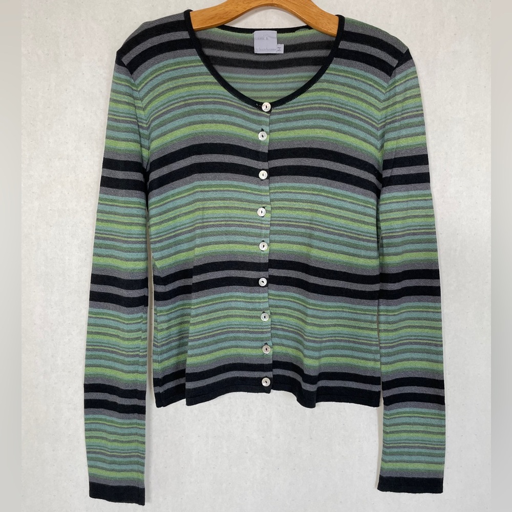Laurie B. Striped Cotton Sweater, M